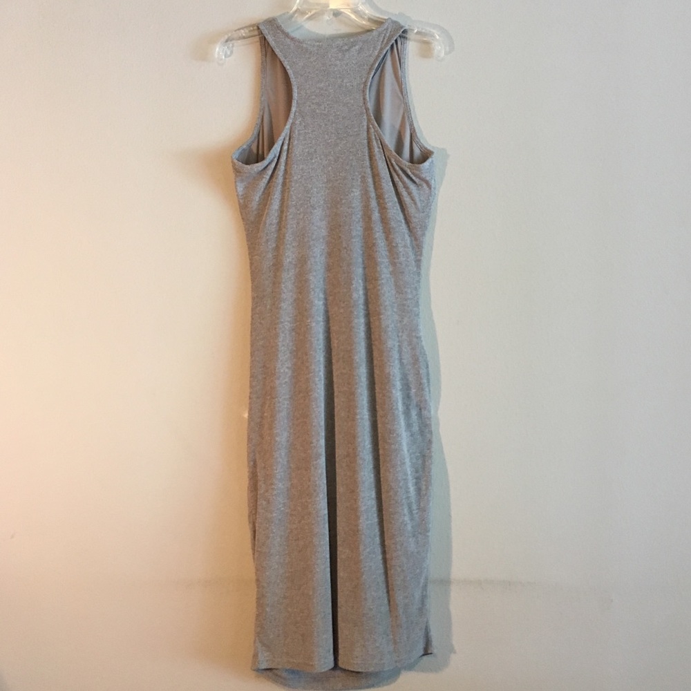 NWT Racerback Tank Dress Slip Stretch Ruching Gray - Picture 6 of 8